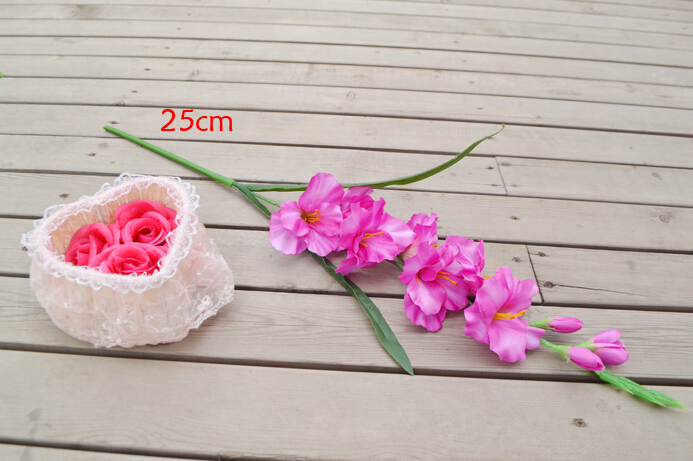 Silk Gladiolus Flower (7 heads/Piece) Fake Sword Lily for Wedding Party Centerpieces Artificial Decorative Flowers 80cm 12pcs