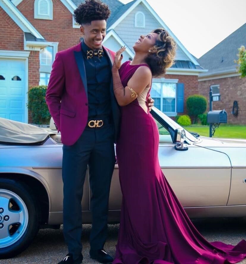 Couple Bury Mermaid Prom Sexy Backless Gowns Crew Neck Evening Party Graduation Dresses Cheap Vestidos De Fiesta 0510