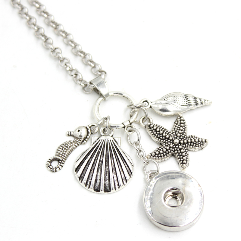 Wholesale DIY Personalized Gift 18mm Snap Jewelry Sealife Ocean Beach Necklace Conch Seashell Starfish Pendant Snap Necklace for women gift
Wholesale DIY Personalized Gift 18mm Snap Jewelry Sealife Ocean Beach Necklace Conch Seashell Starfish Pendant Snap Necklace for women gift
