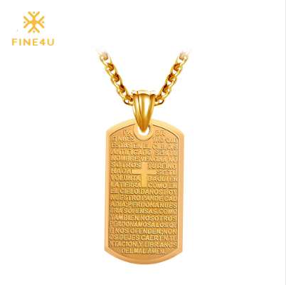 New FINE4U N019 316L Stainless Steel Pendant Necklace Spain Bible Lords Prayer Cross Skateboard Necklaces For Men
New FINE4U N019 316L Stainless Steel Pendant Necklace Spain Bible Lords Prayer Cross Skateboard Necklaces For Men