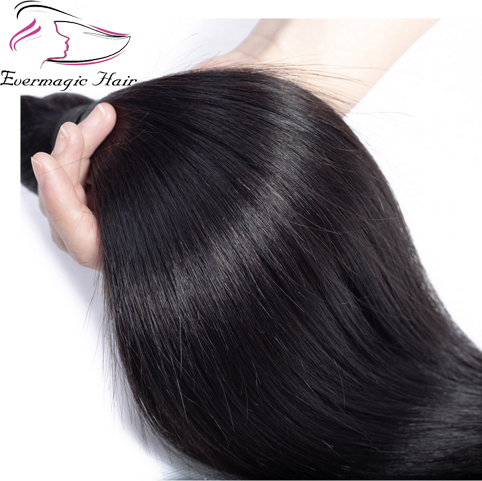 Evermagic Malaysian Straight Hair 100% Human Hair Bundles Non-Remy Hair Extension Natural Color Can buy 3