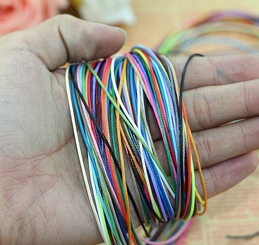 20colors/lot 1mmx 20m waxed polyester/poly cord/string waterproof DIY thong necklace bracelet leather craft free shipping HOT