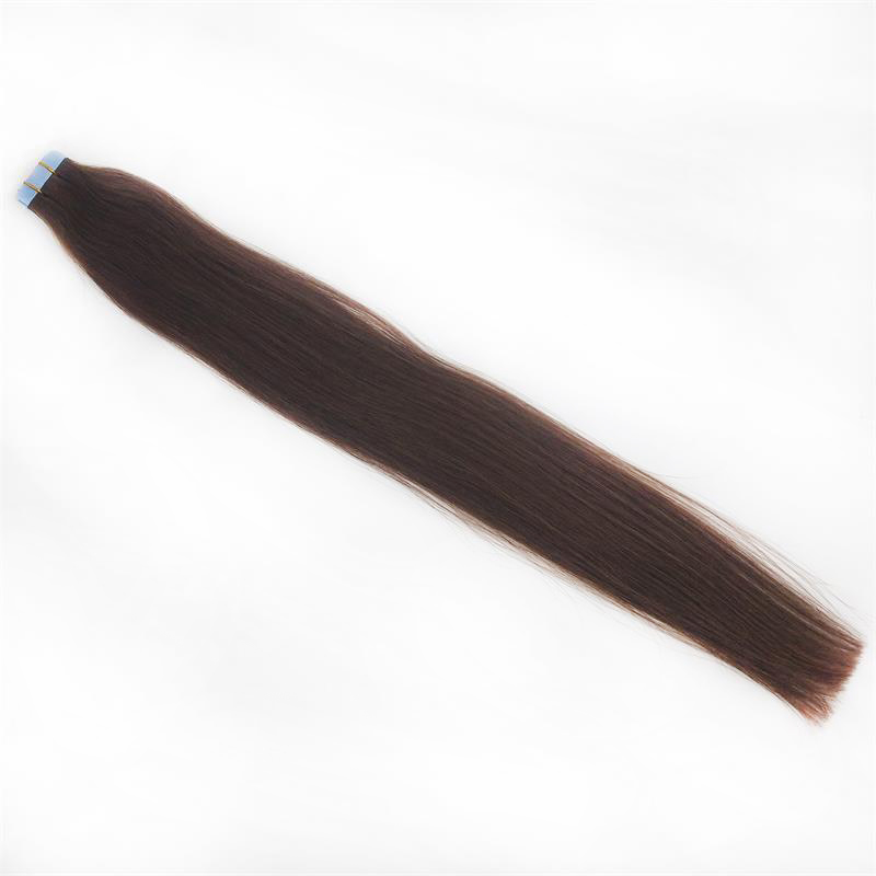 Human Hair Extensions PU Tape Remy Hair Full Head Balayage Color #4 Skin Weft 50g 20PCS Hair Extensions
