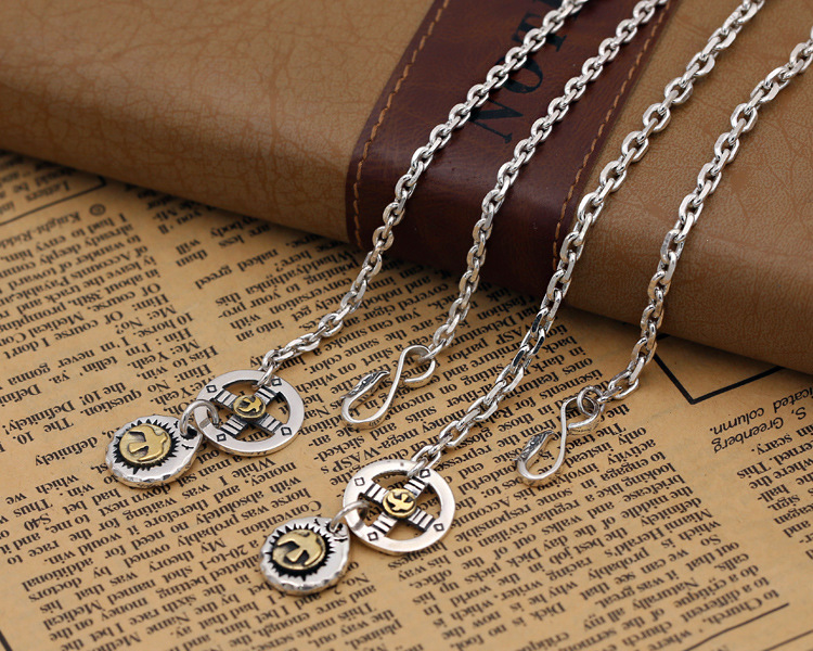 Brand new 925 sterling silver vintage jewelry antique silver Japanese hand-made designer necklace chains 8 length selections for men