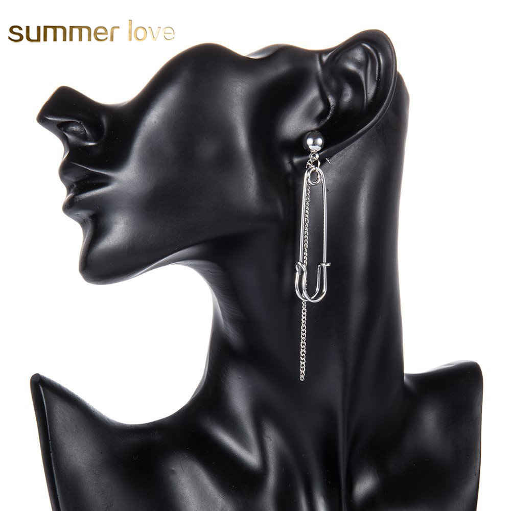 New Punk Style Safety Geometry Chain Pin Charm Earrings Asymmetry Lrregular Long Earrings For Women Fashion Jewelry Lover Gift Bijoux 2018
New Punk Style Safety Geometry Chain Pin Charm Earrings Asymmetry Lrregular Long Earrings For Women Fashion Jewelry Lover Gift Bijoux 2018
