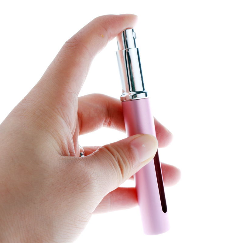 Wholesale 5ml Portable Mini Spray Perfume Bottle Aluminum Electrified Glass Perfume Container Pressed Mini Travel Atomizer Refillable Bottle