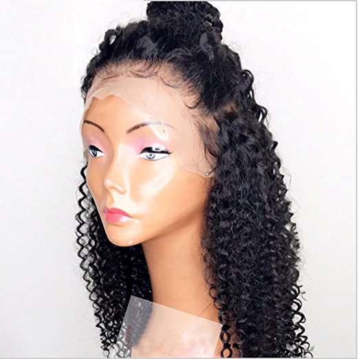 Transparent invisible 360 full Lace Frontal Wig Human Hair 150% density kinky Curly Bleached Konts Brazilian Virgin remy Glueless hd Wigs Pre-Plucked 