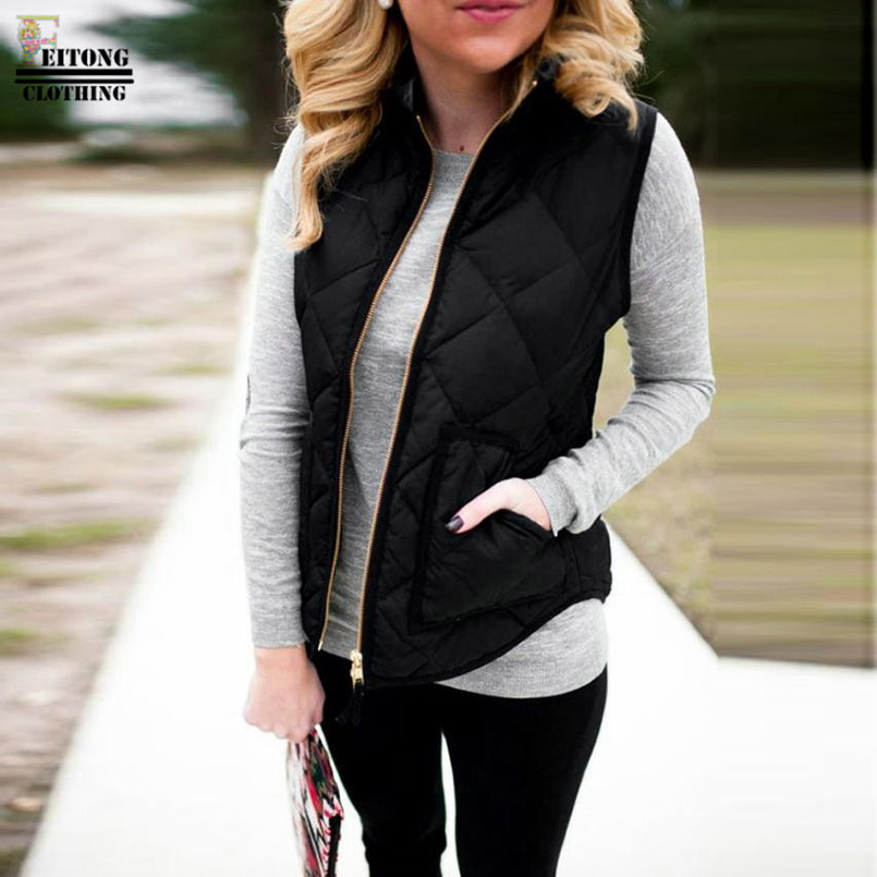 FEITONG Winter Fashion Women Lady Black Pocket gilet Coat Sleeveless Vests Jacket Outwear Waistcoat doudoune sans manche femme
FEITONG Winter Fashion Women Lady Black Pocket gilet Coat Sleeveless Vests Jacket Outwear Waistcoat doudoune sans manche femme