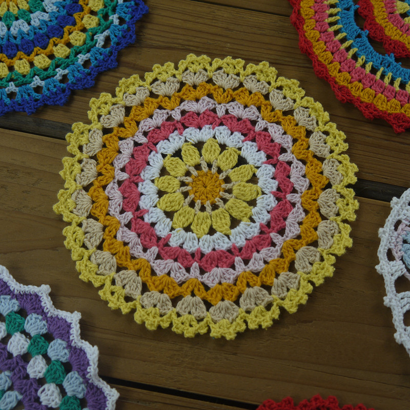12 Hand Dyed Craft Doilies, Crochet Mandalas for Decorating and Crafts, Shabby Decor, Wedding Doilies, Doilies for Decor, Crafts, and Dream