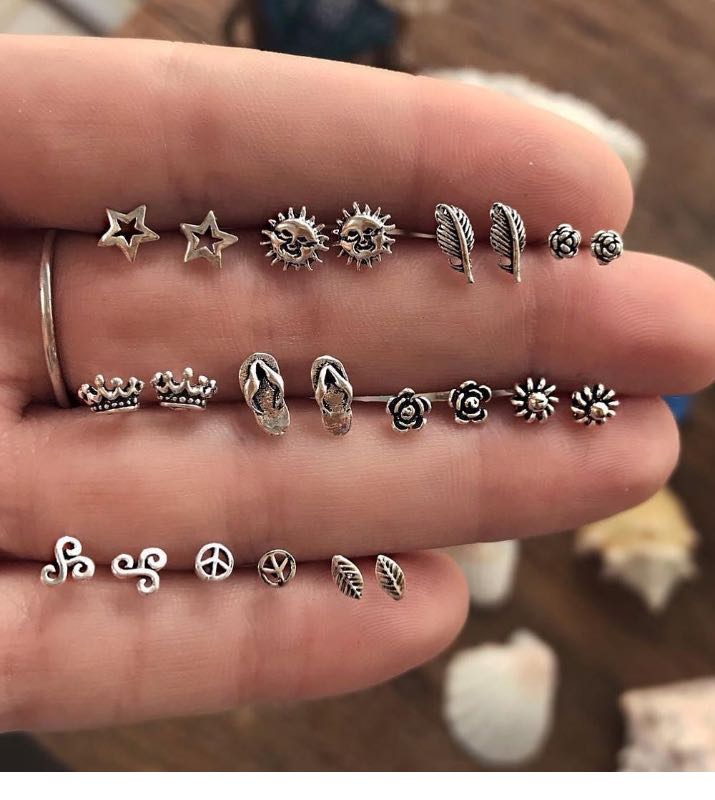 Fashion Stud Set Leaf Summer Beach Flip Flops Shape Stainless Steel Earrings One With 11 Pairs For Women
Fashion Stud Set Leaf Summer Beach Flip Flops Shape Stainless Steel Earrings One With 11 Pairs For Women