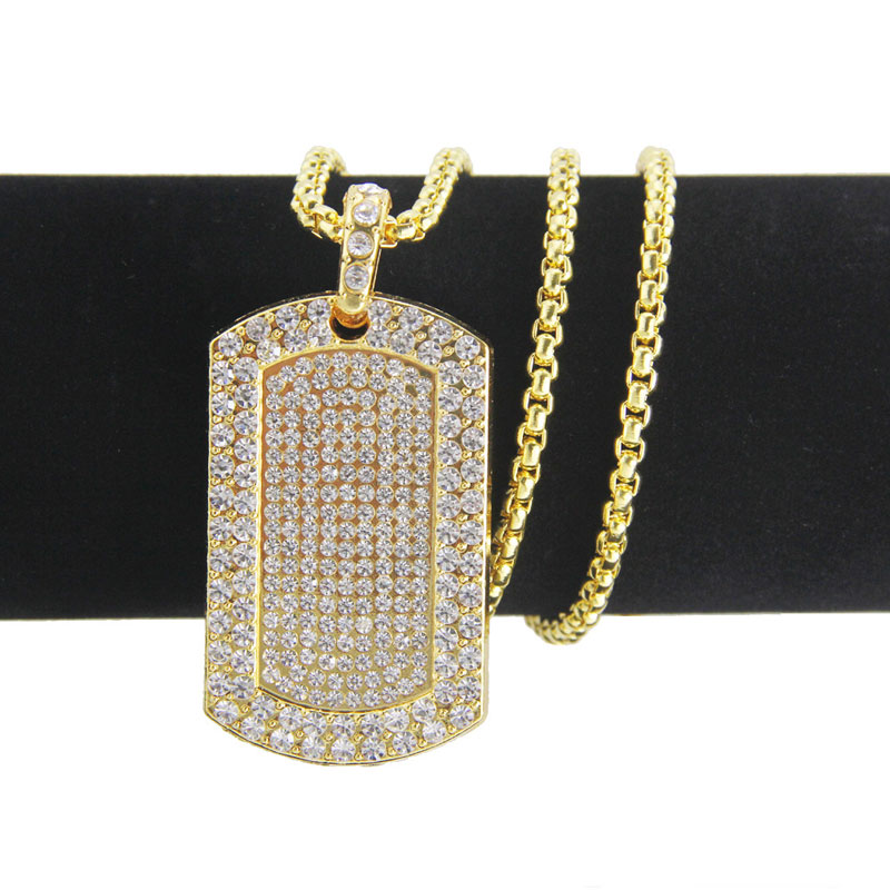 Mens Hip Hop Chain Fashion Jewelry Full Rhinestone Dog Tag Pendant Necklaces Gold Filled Hiphop Free shipping
Mens Hip Hop Chain Fashion Jewelry Full Rhinestone Dog Tag Pendant Necklaces Gold Filled Hiphop Free shipping