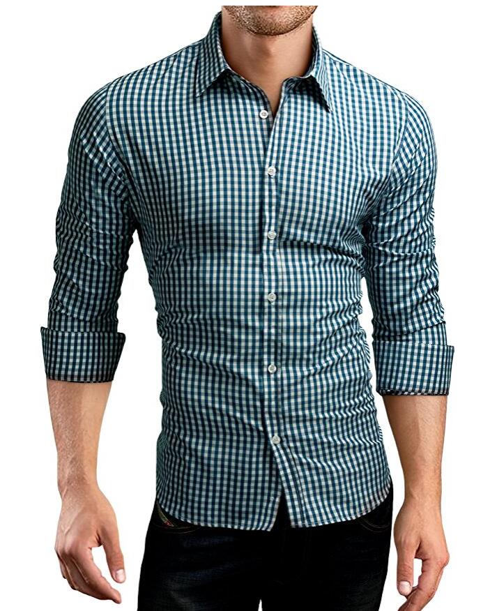 Brand 2017 Fashion Male Shirt Long-Sleeves Tops Classic Plaid Mens Dress Shirts Slim Men Shirt XL