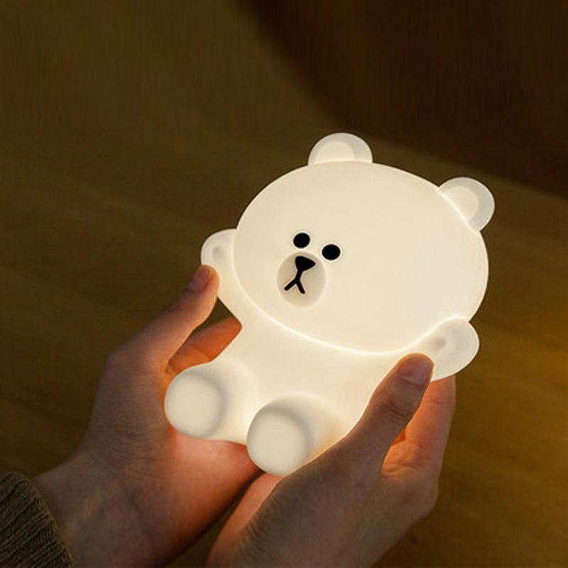 Lovely Bunny Bear Led Night Light USB Cute Bear Soft Lamps Silicone For Baby Kids Bedroom Decor Novelty Gift Drop With Box