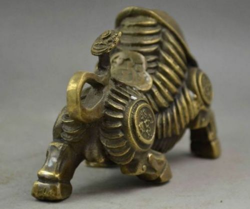 China Copper Carve Whole Body Wealth Lifelike zodiac ox Statue8686986