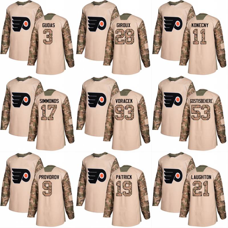 2018 Camo Veterans Day 93 Jakub Voracek 27 Ron Hextall 17 Wayne Simmonds 28 Claude Giroux 53 Shayne Gostisbehere Philadelphia Flyers Jerseys, Black;red
2018 Camo Veterans Day 93 Jakub Voracek 27 Ron Hextall 17 Wayne Simmonds 28 Claude Giroux 53 Shayne Gostisbehere Philadelphia Flyers Jerseys, Black;red