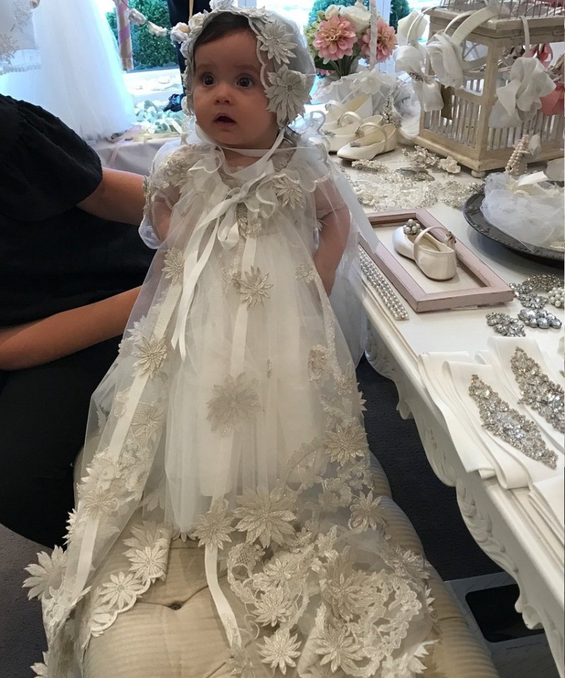 Cheap 2019 New Christening Gowns For Baby Girls With Long Sleeves Jacket Lace Baptism Dresses With Bonnet First Communication Dress