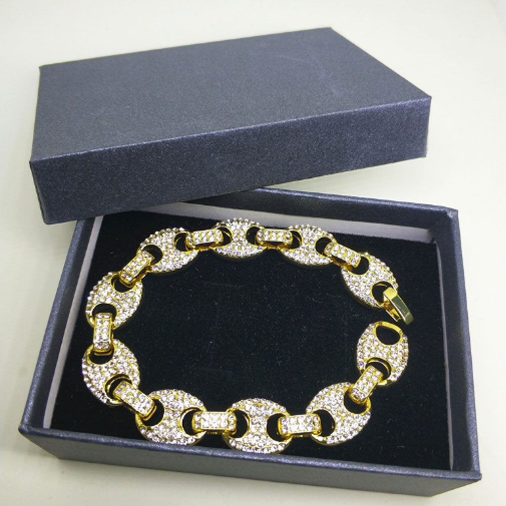 18K Real Gold Plated Marine Link CZ Bling Bling Bracelets 12mm 18CM Full CZ Sigle Row Link Chain Bracelet Men Women Hip hop Jewelry
18K Real Gold Plated Marine Link CZ Bling Bling Bracelets 12mm 18CM Full CZ Sigle Row Link Chain Bracelet Men Women Hip hop Jewelry