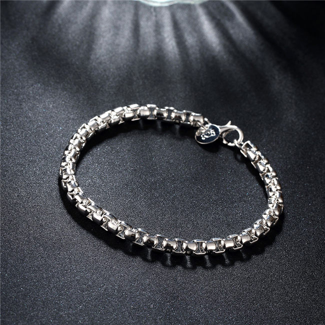 High quality New round added brand 925 silver bracelet JSPB157Beast gift men and women sterling silver plated Charm bracelets81884