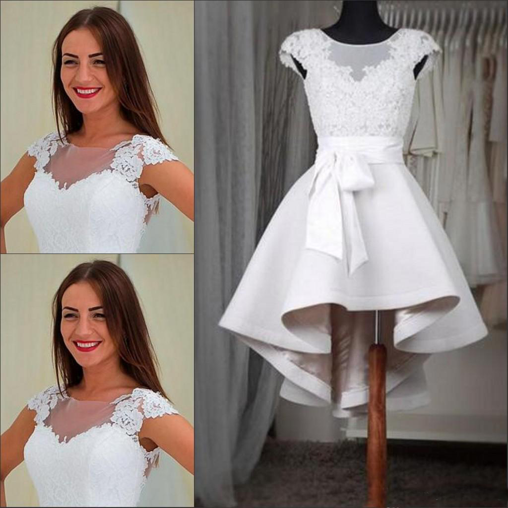 White High Low Prom Gowns Short Homecoming Dresses Cap Sleeves Applique Satin Sheer Neck Cheap Party Dress 2018, Orange
White High Low Prom Gowns Short Homecoming Dresses Cap Sleeves Applique Satin Sheer Neck Cheap Party Dress 2018, Orange