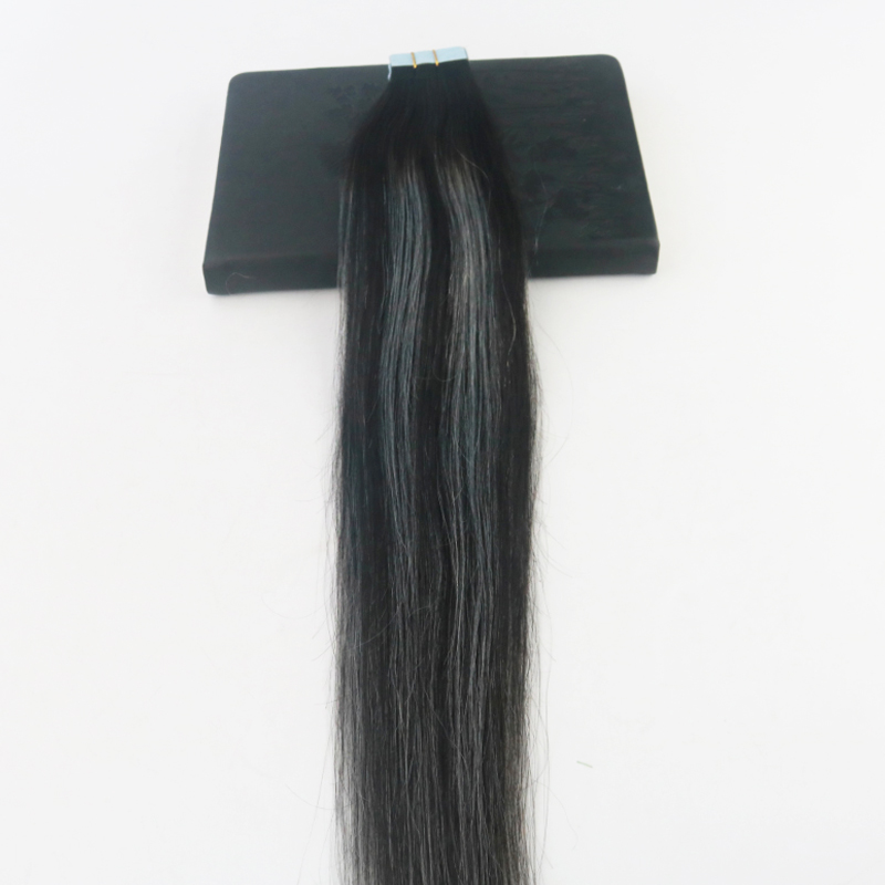 Ombre Tape In Hair Extensions Human 100G Virgin Brazilian Straight Remy Hair 40Piece PU Skin Weft Balayage color#1B/Silver/1B