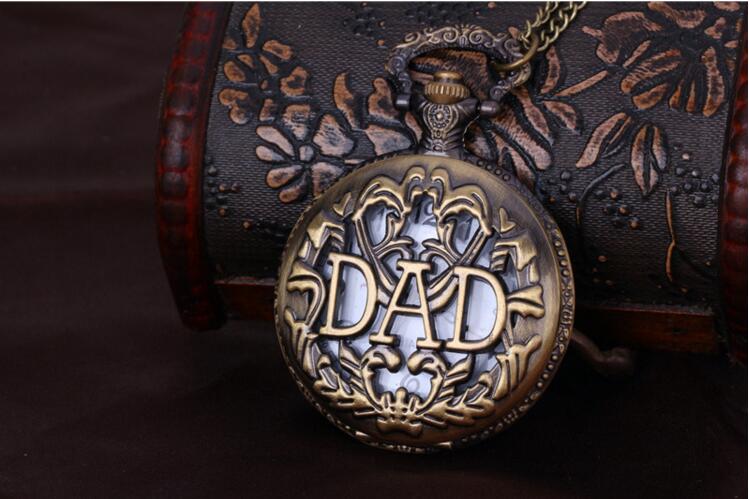 Wholesale 100pcs/lot Antique Bronze Dad Pattern Quartz Pocket Watch with Necklace Fob Watch Father's Day Gift PW040
Wholesale 100pcs/lot Antique Bronze Dad Pattern Quartz Pocket Watch with Necklace Fob Watch Father's Day Gift PW040
