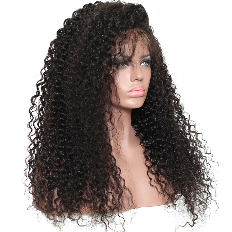High Quality Free Shipping Natural Color Deep Curly Pre Plucked With Baby Hair Brazilian Lace Front Human Wig For Women