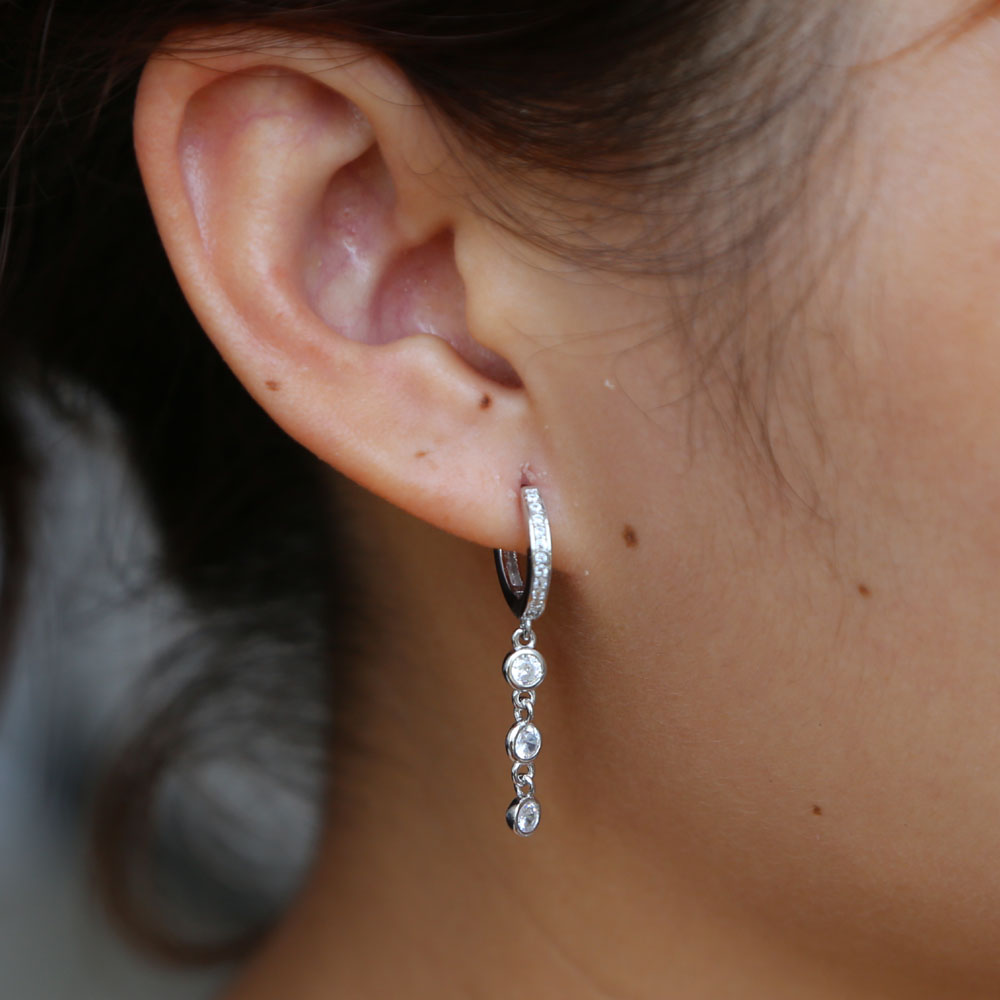 Tassel cz dangle earring 100% 925 sterling siliver wedding bridal gift elegance cz drop charm sparking cubic zirconia long earrings