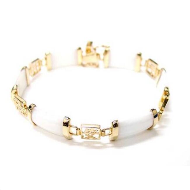 Fashion Women 18k Gold Plated Bracelet Jade Bangle Jewelry Ladies New Gifts