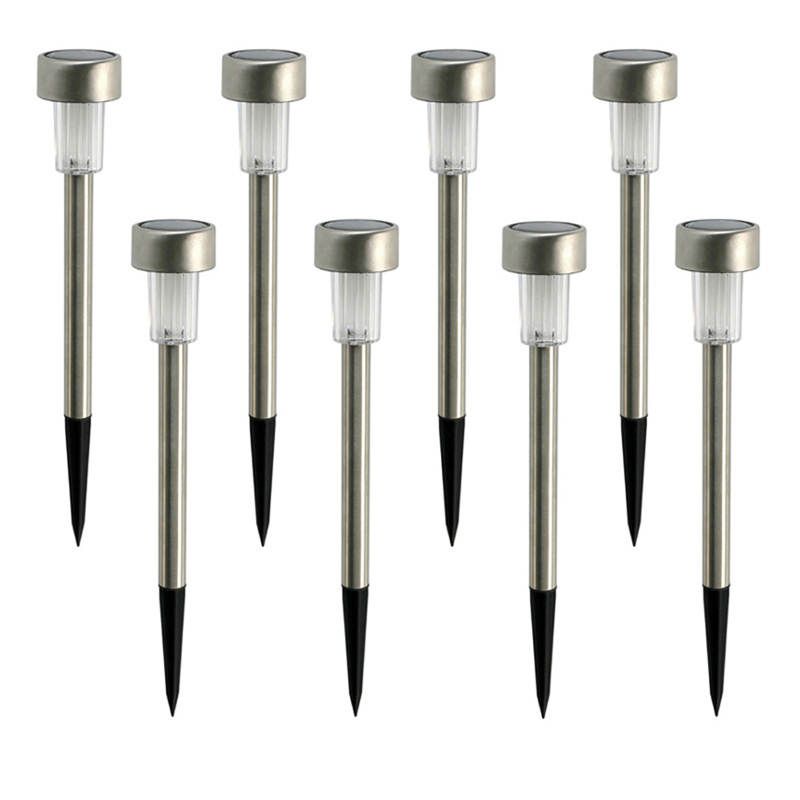 Solar Lights Stainless Steel Gardern Pathway Lawn Lamps Landscape Decoration LED White Light Solar Power Ground Insert Sense Lamp