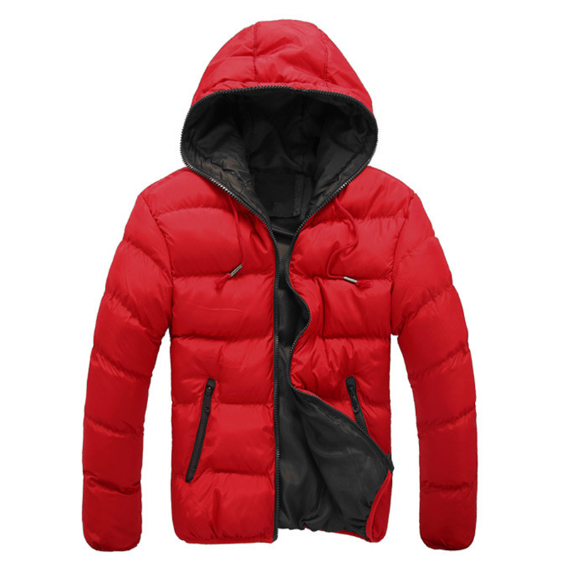 Man Winter Autumn Quilted Outwear Coat Men Plus Size Hooded Puffer Jacket Solid Parka Men's Clothing New Solid Warm Jacket Coat