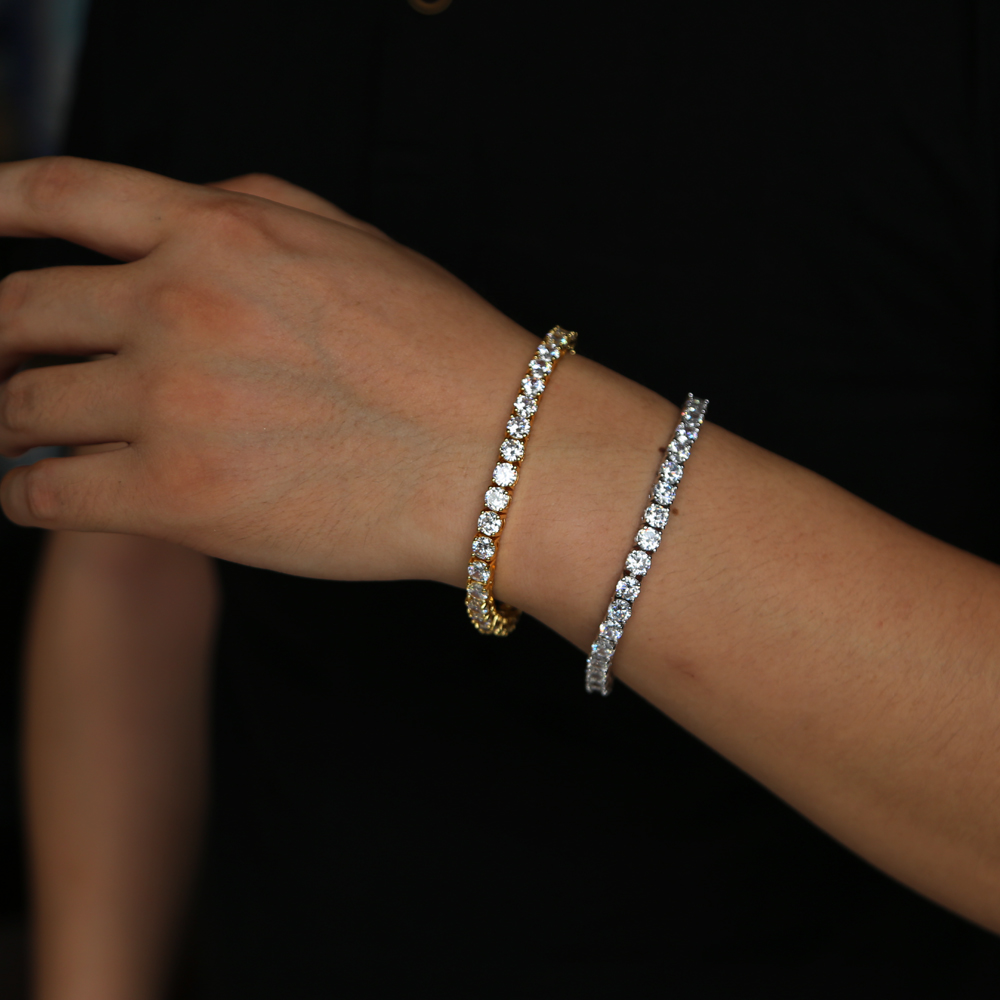 new arrived mens iced out tennis bracelet with cz round square cut hip hop men jewelry drop women mens husband jewelry gift