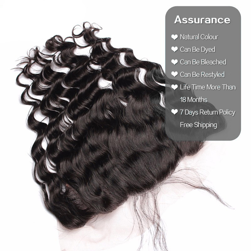 10A Lace Frontal Closure 13x4 size Pre Plucked Virgin Brazilian Peruvian Malaysian Straight Loose Deep Curly Body Wave Human Hair Closures