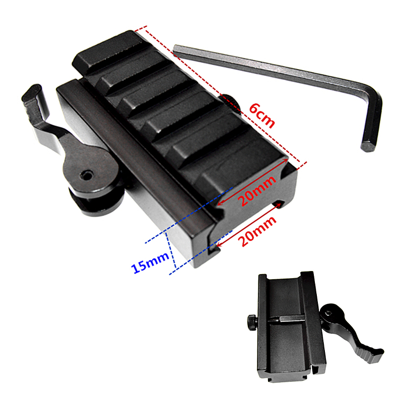 QD Quick Release Mount Adapter 5 Slots Fit 20mm Picatinny Weaver Rail Base Hunting Gun Accessories, Black
QD Quick Release Mount Adapter 5 Slots Fit 20mm Picatinny Weaver Rail Base Hunting Gun Accessories, Black