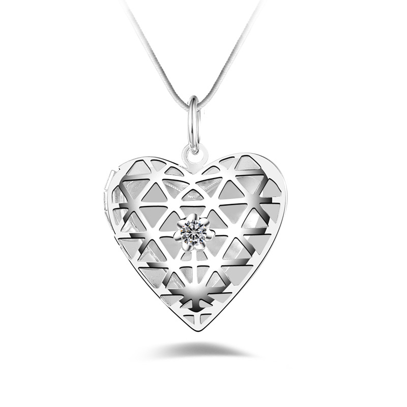 Silver Jewelry Pendant Fine Diamond Box Pendant 925 jewelry silver plated Necklace Fashion gift necklace Top Quality