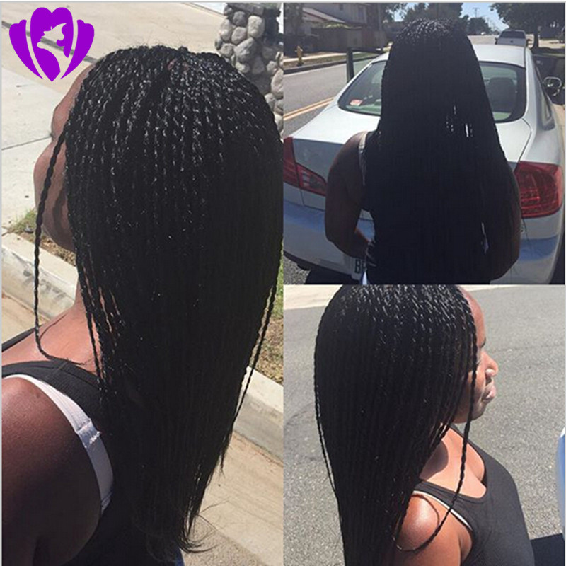 Handmade 30inches Long Senegalese 2x Twist Lace Wig Synthetic Fully Hand Braided lace front wig Medium Twist For Afro Women