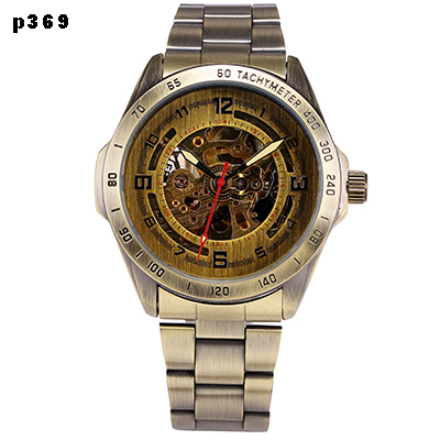 Band Men Watches Mechanical Automatic Skeleton Watch Men's Antique Steampunk Self Winding Wrist Watches Clock relogio Masculino