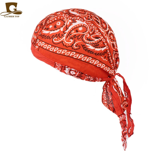 Women Men Cotton Skull Caps Paisley Bandanas Headwear Unisex Bicycle cycling Hat durag do rag Cap Amoeba pirate bike hat hair accessories