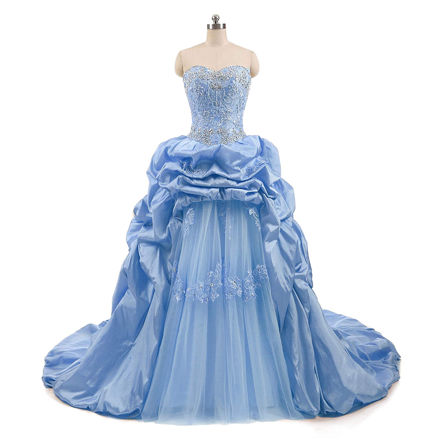 2018 New Hot Sale Sexy Sweetheart Lace Beaded Long Quinceanera Dresses Sweet 16 Prom Party Prom Gown