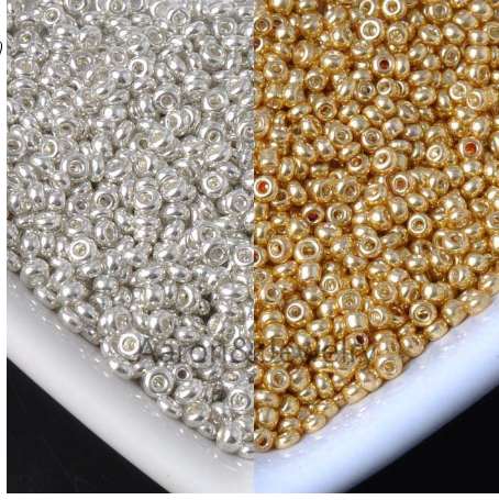 2mm 1500 Pcs gold and silver Czech Glass Seed Spacer Beads For Jewelry Making BLUV02X
2mm 1500 Pcs gold and silver Czech Glass Seed Spacer Beads For Jewelry Making BLUV02X