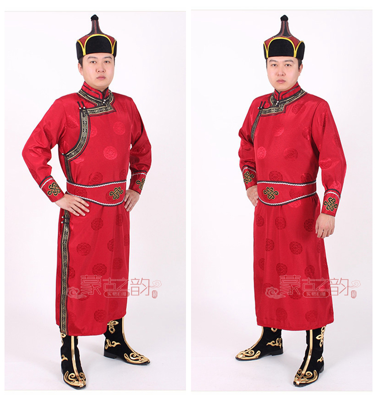 New fashion Mongolian long robe men's wedding party ethnic clothing grassland living costume Chinese national dress male