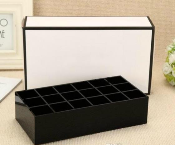 Classic High-grade Acrylic 18 grid Storage Box Cosmetic Multifunctional Storage Box Lip gloss display stand with gift packing