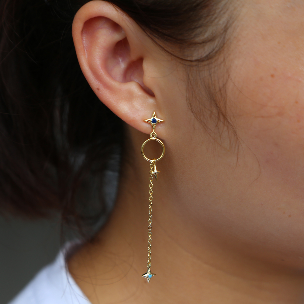 2018 Christmas gift fashion jewelry northstar charm long tassel chain elegance women jewelry star design Modern women chain earring