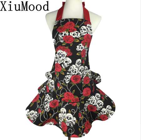 XiuMood Cotton Canvas Apron Printing Skulls Roses Red and Black, Pretty Party Hostess, Unique Gift
XiuMood Cotton Canvas Apron Printing Skulls Roses Red and Black, Pretty Party Hostess, Unique Gift