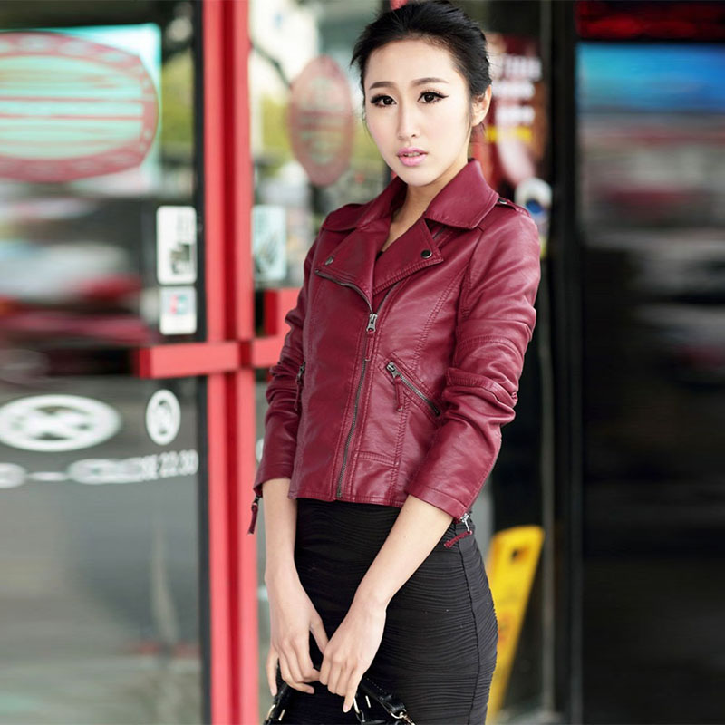 New Autumn Casual Leather Jacket Women 2018 Zipper Turn-down Collar Faux Leather Jacket Coat Ladies PU Moto Biker Zevrez