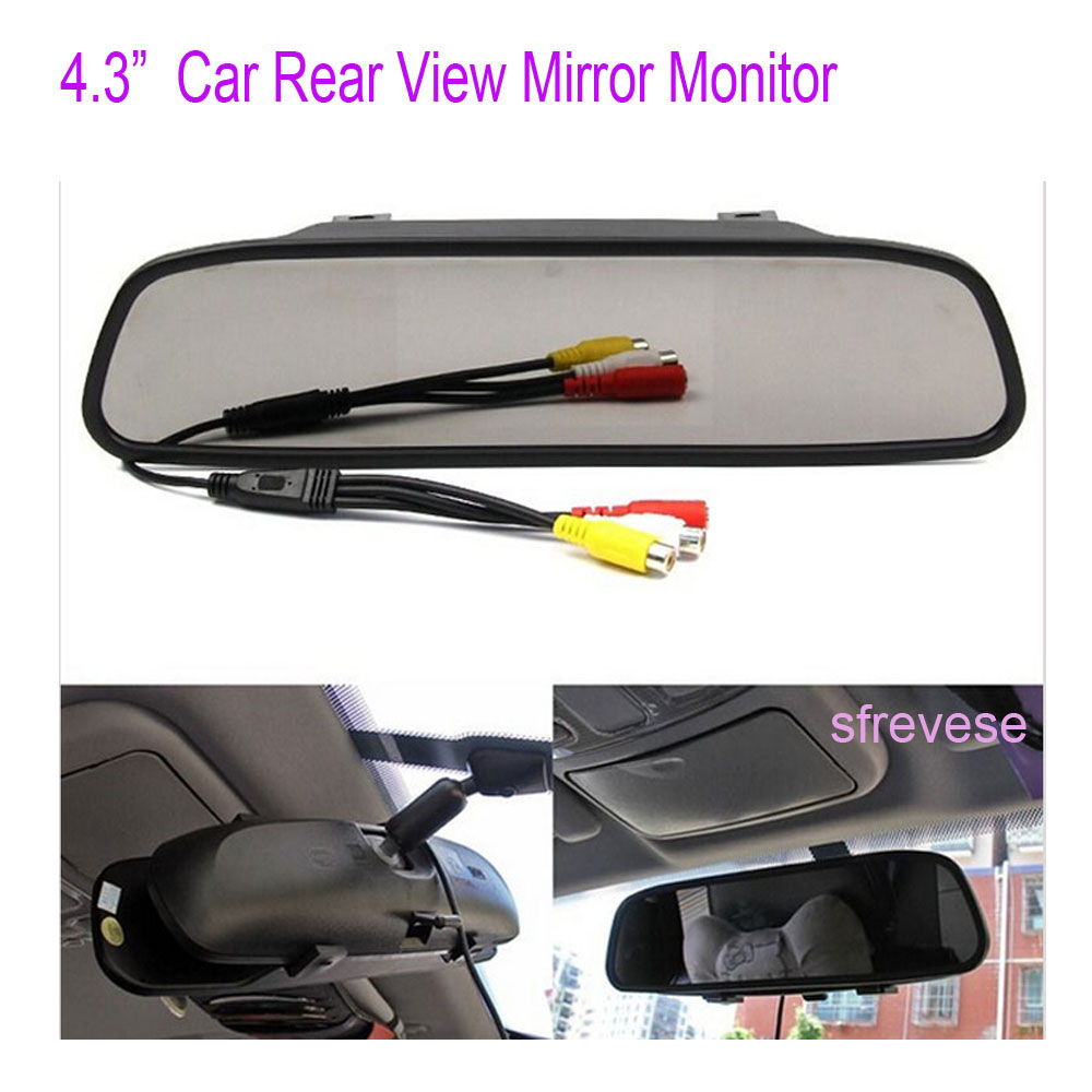 4.3" TFT Screen LCD Car Rearview Mirror Monitor For Car DVR Rear View Camera