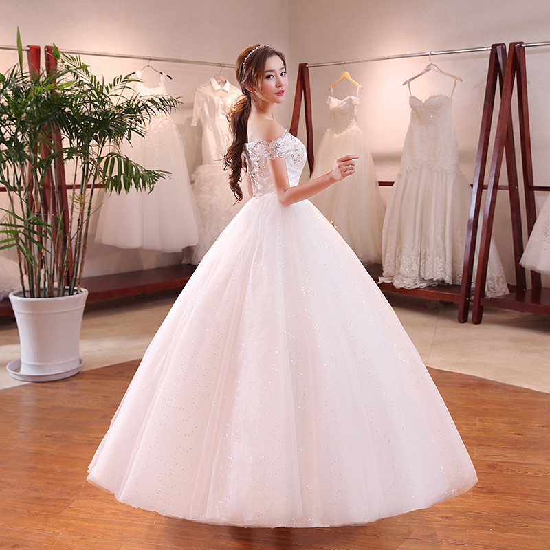 Hot Sale Summer Soft Satin Wedding Dress 2018 New Arrival Korean Style Boat Neck Simple Plus Size bride Vestido De Noiva A-Line