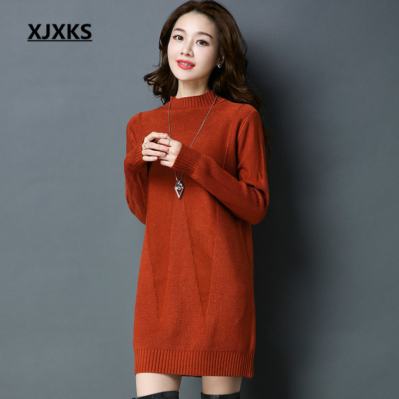 XJXKS Autumn 2018 Winter Clothes Women Sweater Dress Feminino Loose Long Sleeve Jumper Knitting Quick Shipment, Gray
XJXKS Autumn 2018 Winter Clothes Women Sweater Dress Feminino Loose Long Sleeve Jumper Knitting Quick Shipment, Gray