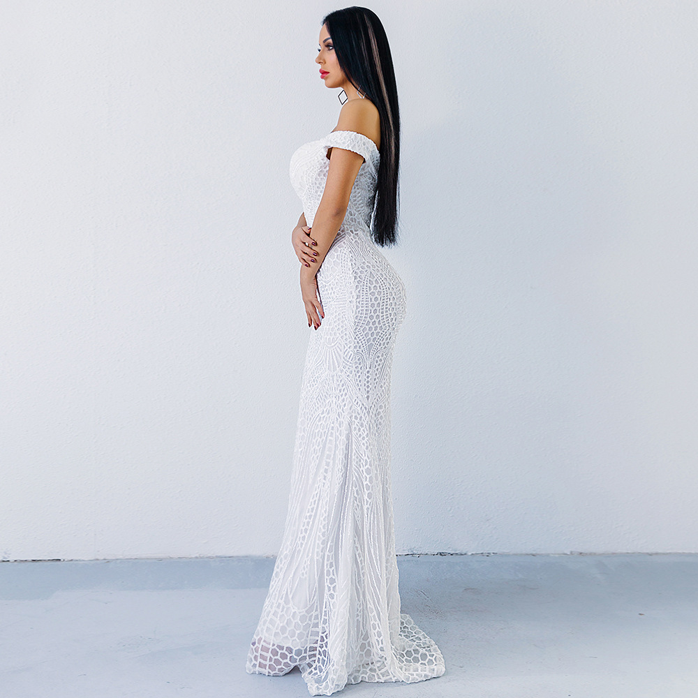 Sexy Off the Shoulder Mermaid Evening Prom Dresses Bling Gold Sequin Elegant Sequined Dresses Long Arabic Formal Gowns