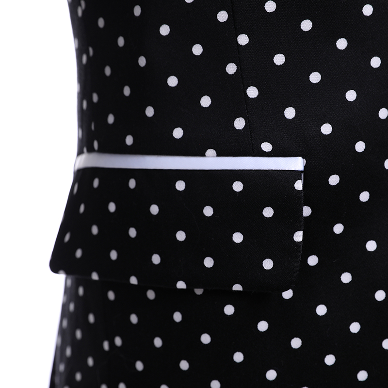 Excellent Black white point Groom Tuxedos One Button Side Vent Groomsmen Blazer High Quality Men Business Prom Suit(Jacket+Pants+Tie+Vest)