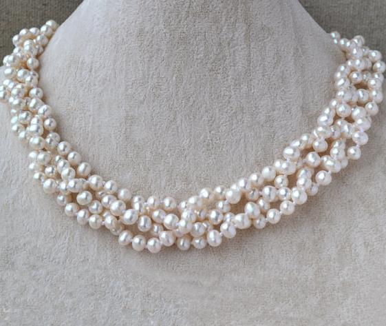 New Arriver Natural Pearl Jewellery,18inches 4rows 5-6mm White Color Real Freshwater Pearl Necklace,Choker Pearl Women Gift
New Arriver Natural Pearl Jewellery,18inches 4rows 5-6mm White Color Real Freshwater Pearl Necklace,Choker Pearl Women Gift
